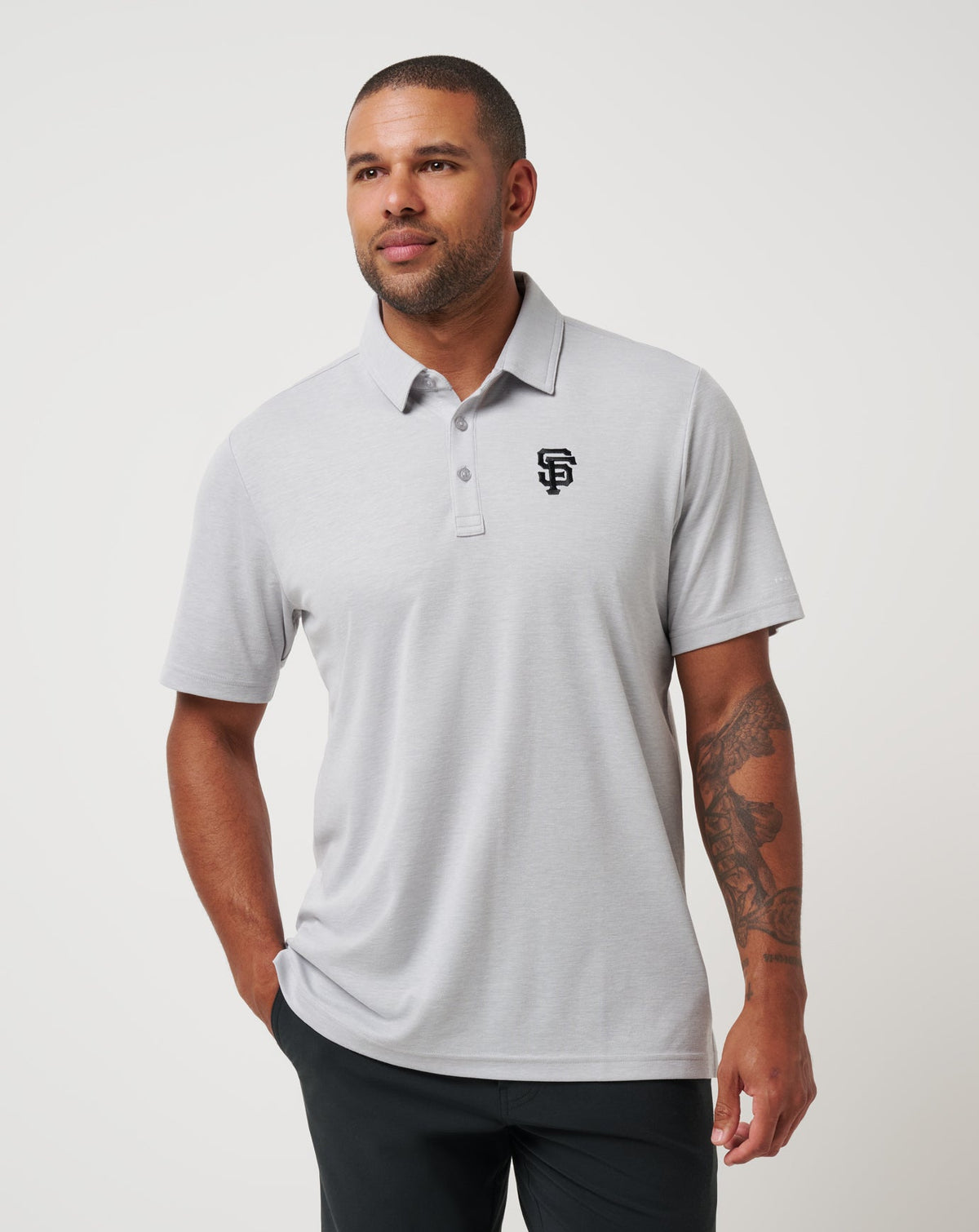 San Francisco Giants Playoff Pitch Polo Heather Grey | Travis Mathew