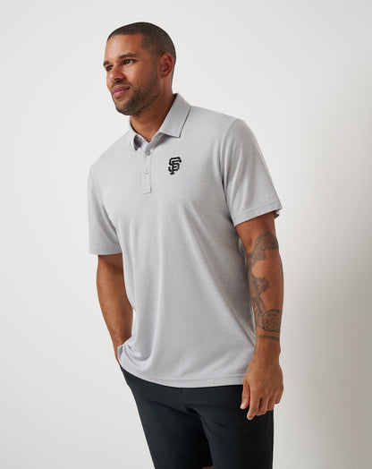 San Francisco Giants Playoff Pitch Polo Heather Grey | Travis Mathew