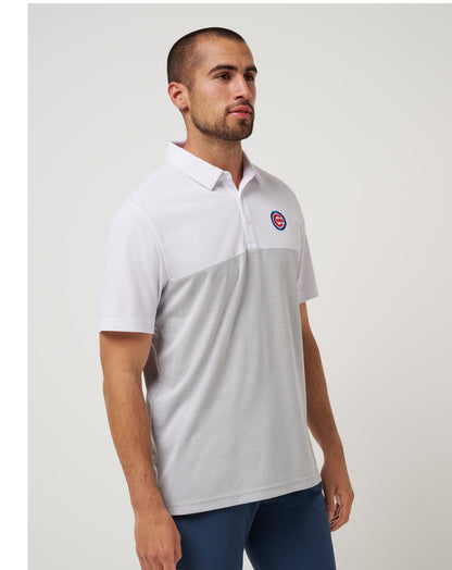 Chicago Cubs Home Run Leader Polo White/Heather Grey | Travis Mathew