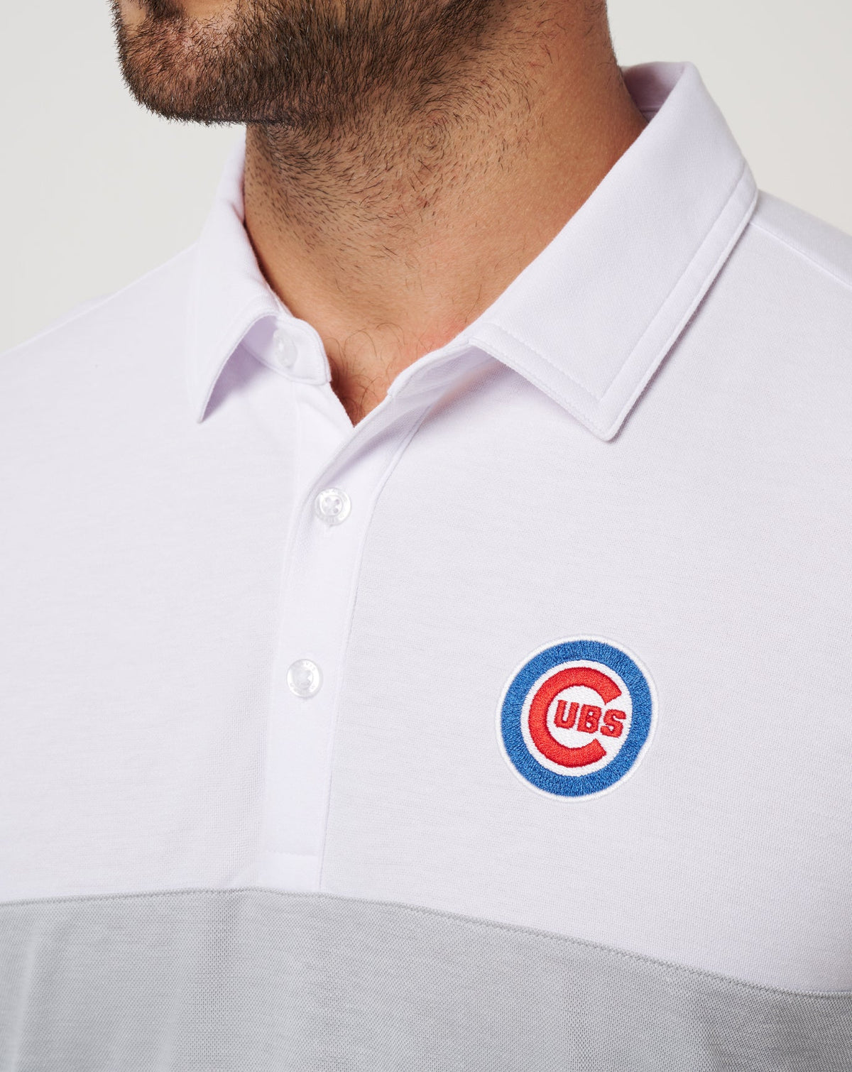 Chicago Cubs Home Run Leader Polo White/Heather Grey | Travis Mathew