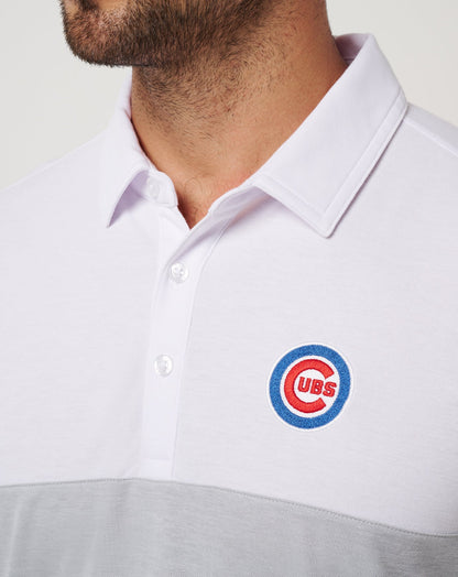 Chicago Cubs Home Run Leader Polo White/Heather Grey | Travis Mathew