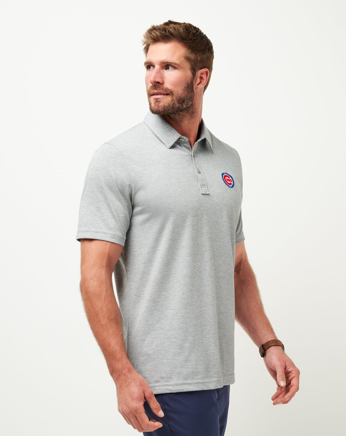 Chicago Cubs The Zinna Polo Heather Grey | Travis Mathew
