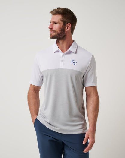 Kansas City Royals Home Run Leader Polo White/Heather Grey | Travis Mathew