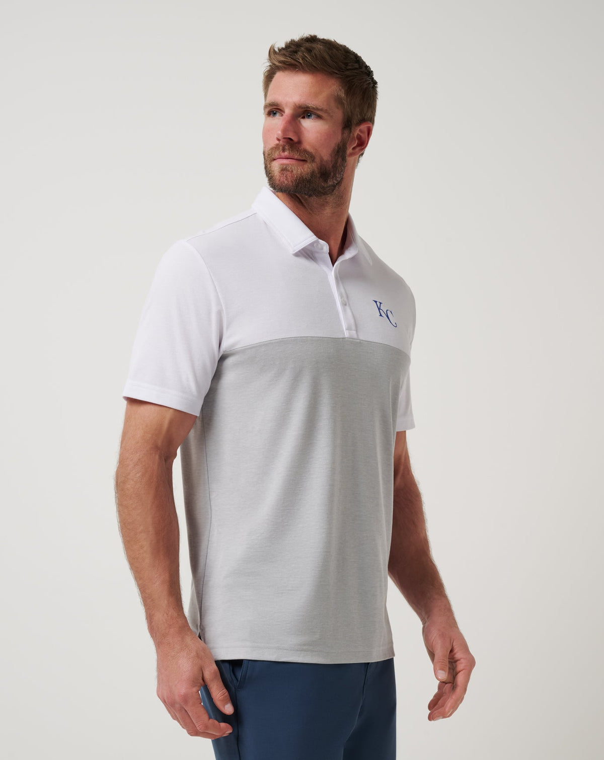 Kansas City Royals Home Run Leader Polo White/Heather Grey | Travis Mathew