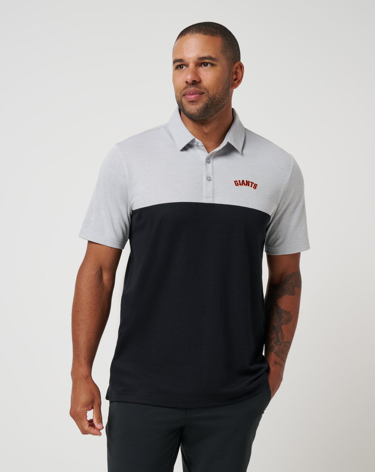 San Francisco Giants Home Run Leader Polo Heather Grey/Black | Travis Mathew