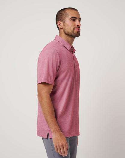 Atlanta Braves Playoff Pitch Polo Heather Red | Travis Mathew