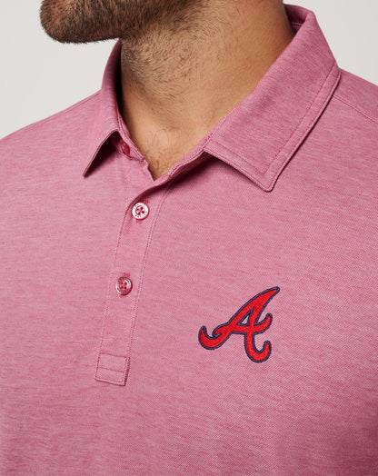 Atlanta Braves Playoff Pitch Polo Heather Red | Travis Mathew