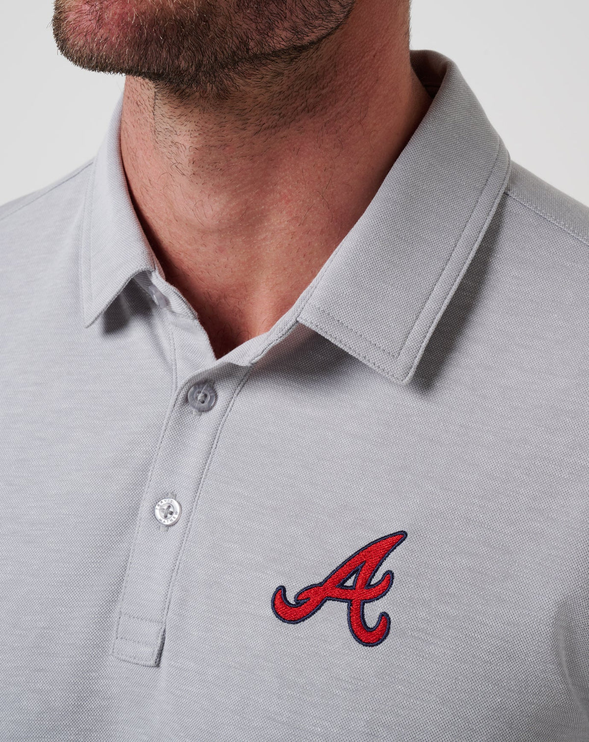 Atlanta Braves Playoff Pitch Polo Heather Grey | Travis Mathew