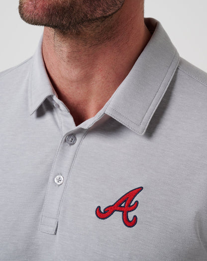 Atlanta Braves Playoff Pitch Polo Heather Grey | Travis Mathew