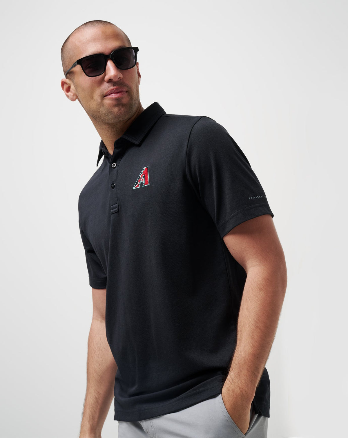 Arizona Diamondbacks Playoff Pitch Polo Black | Travis Mathew