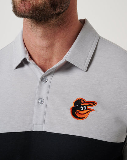 Baltimore Orioles Home Run Leader Polo Heather Grey/Black | Travis Mathew