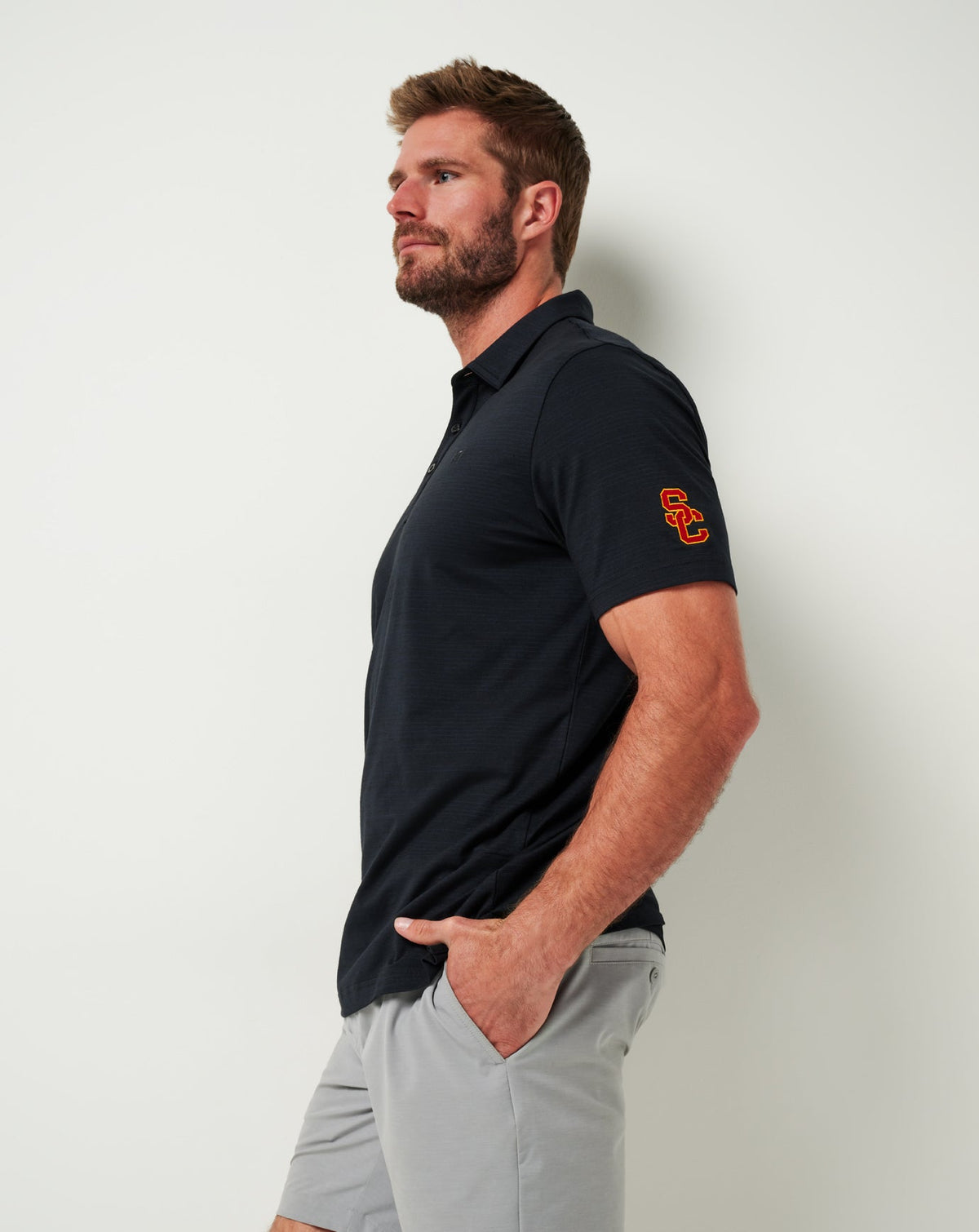 USC The Heater Polo Black | Travis Mathew