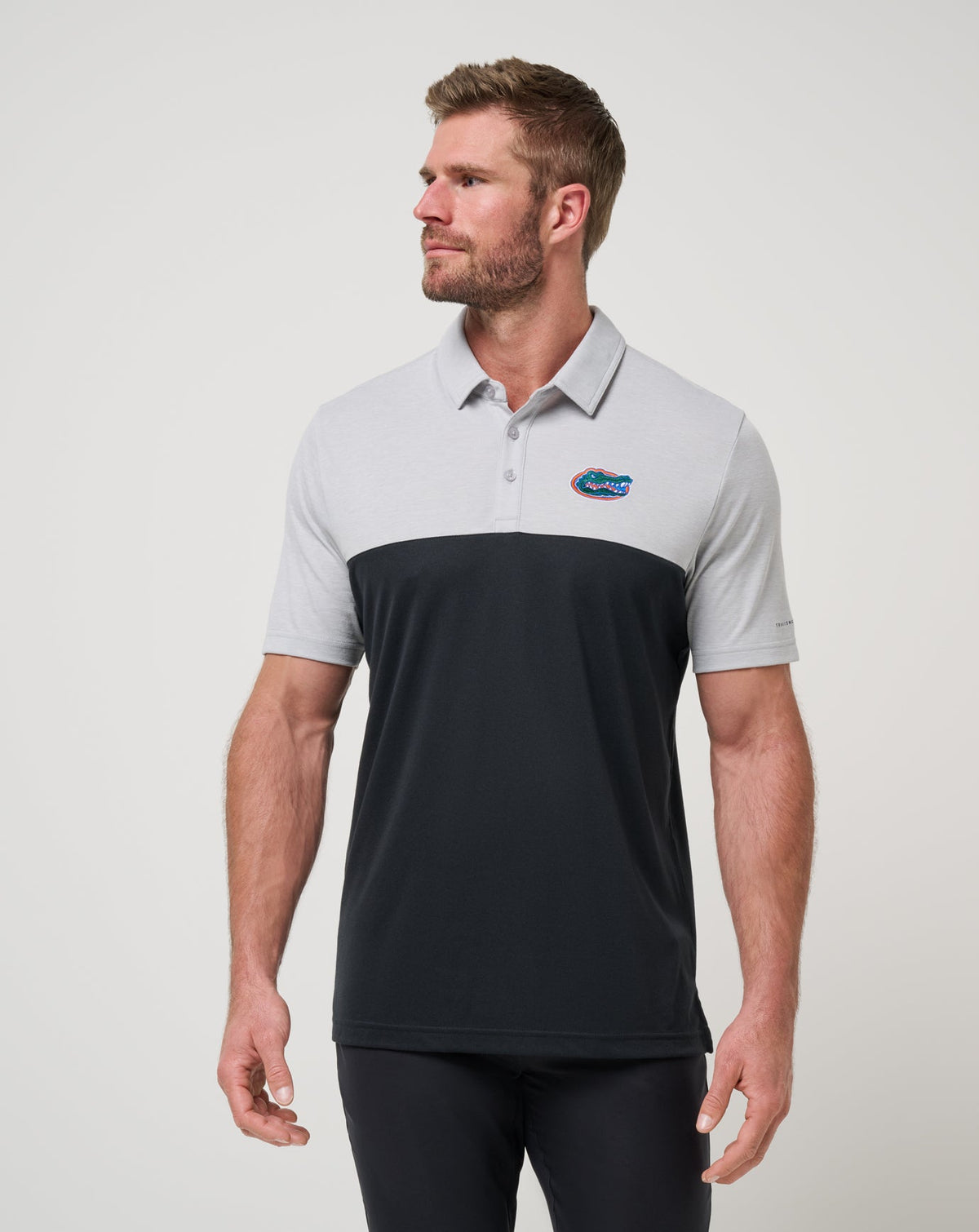 Florida Drop Back Polo Heather Grey/Black | Travis Mathew