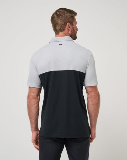 Florida Drop Back Polo Heather Grey/Black | Travis Mathew