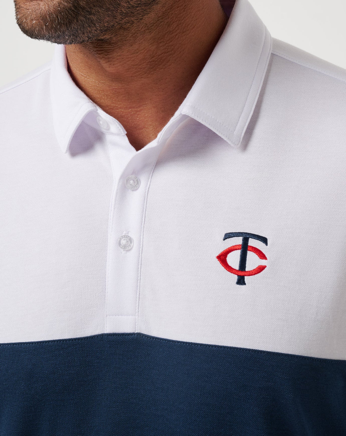 Minnesota Twins Home Run Leader Polo White/Navy | Travis Mathew