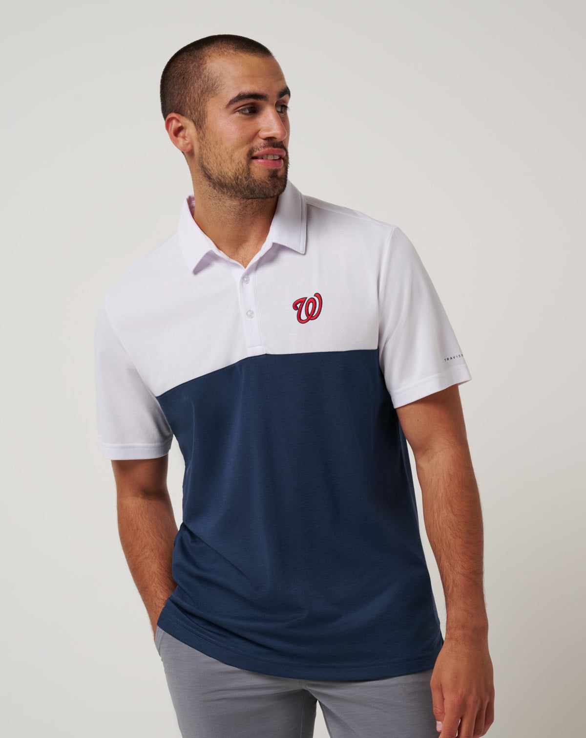 Washington Nationls Home Run Leader Polo White/Navy | Travis Mathew