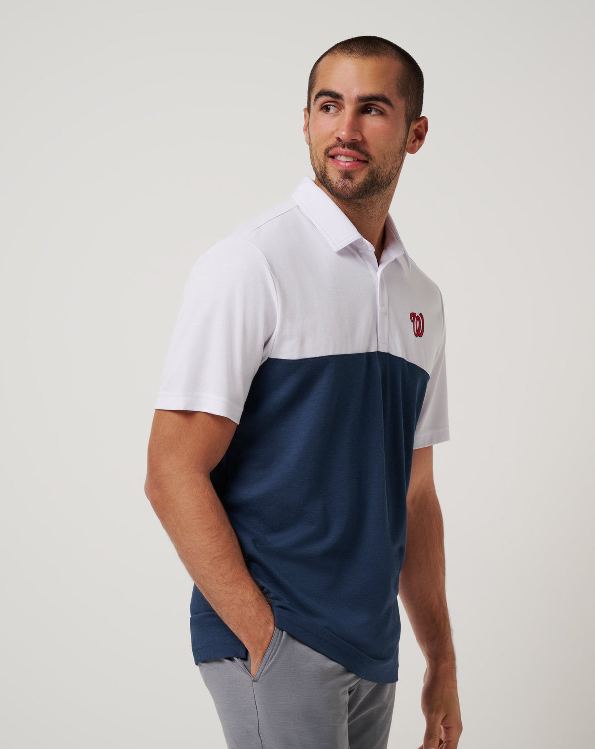 Washington Nationls Home Run Leader Polo White/Navy | Travis Mathew