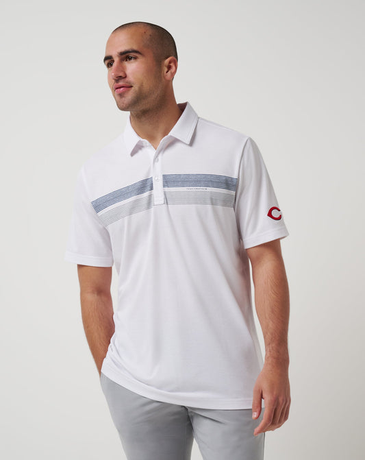 Cincinatti Reds Top Recruit Polo White | Travis Mathew