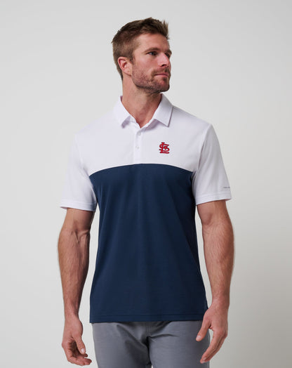 St Louis Cardinals Home Run Leader Polo White/Navy | Travis Mathew