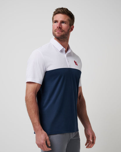 St Louis Cardinals Home Run Leader Polo White/Navy | Travis Mathew