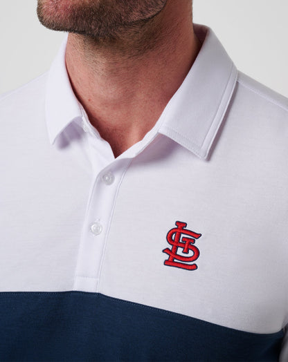 St Louis Cardinals Home Run Leader Polo White/Navy | Travis Mathew
