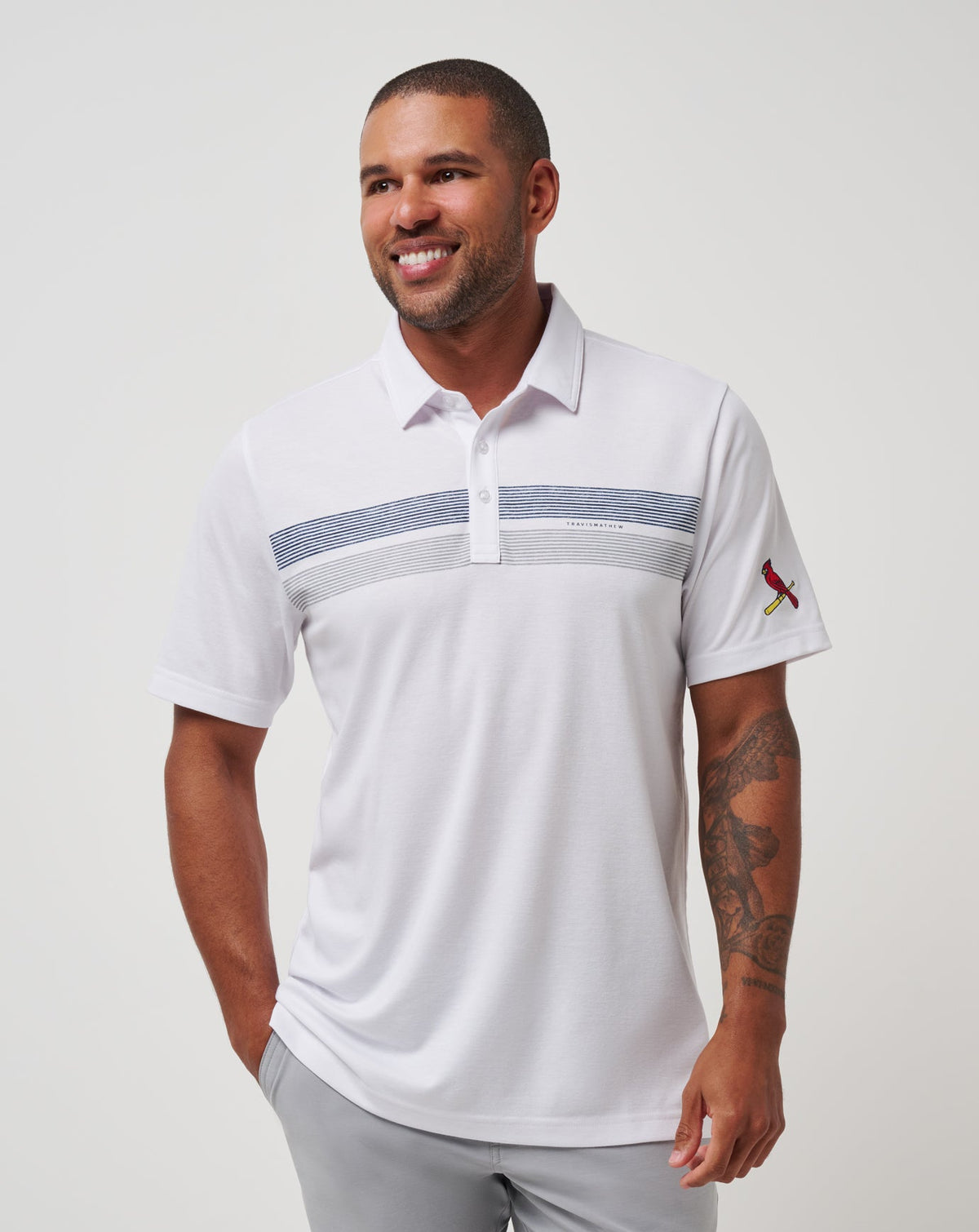 St Louis Cardinals Top Recruit Polo White | Travis Mathew