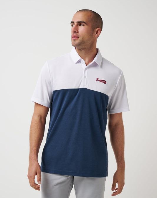 Atlanta Braves Home Run Leader Polo White/Navy | Travis Mathew