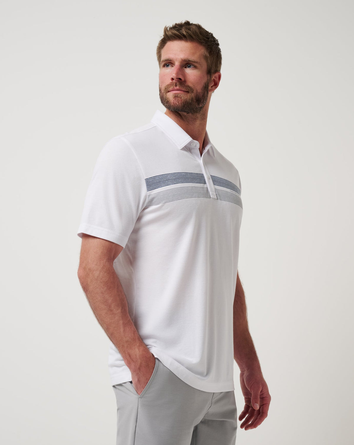 Atlanta Braves Top Recruit Polo White | Travis Mathew