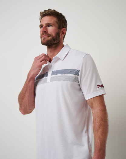 Atlanta Braves Top Recruit Polo White | Travis Mathew