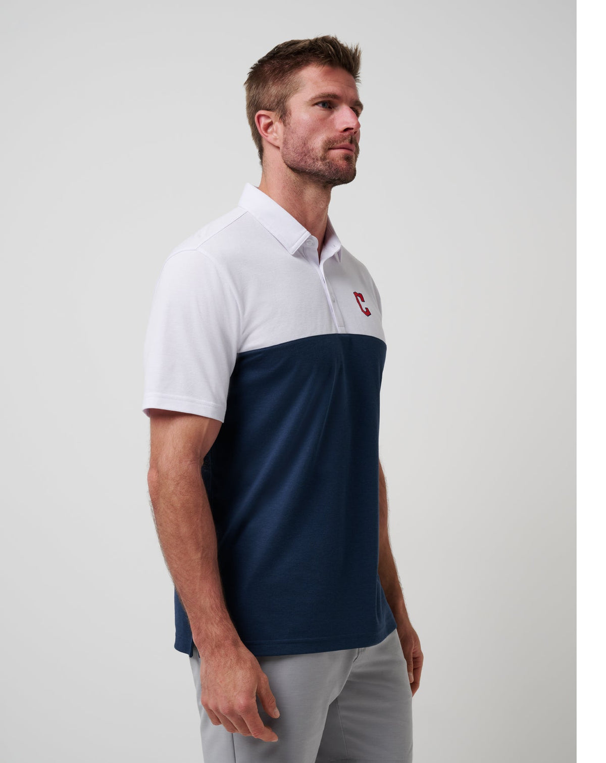 Cleveland Guardians Home Run Leader Polo White/Navy | Travis Mathew