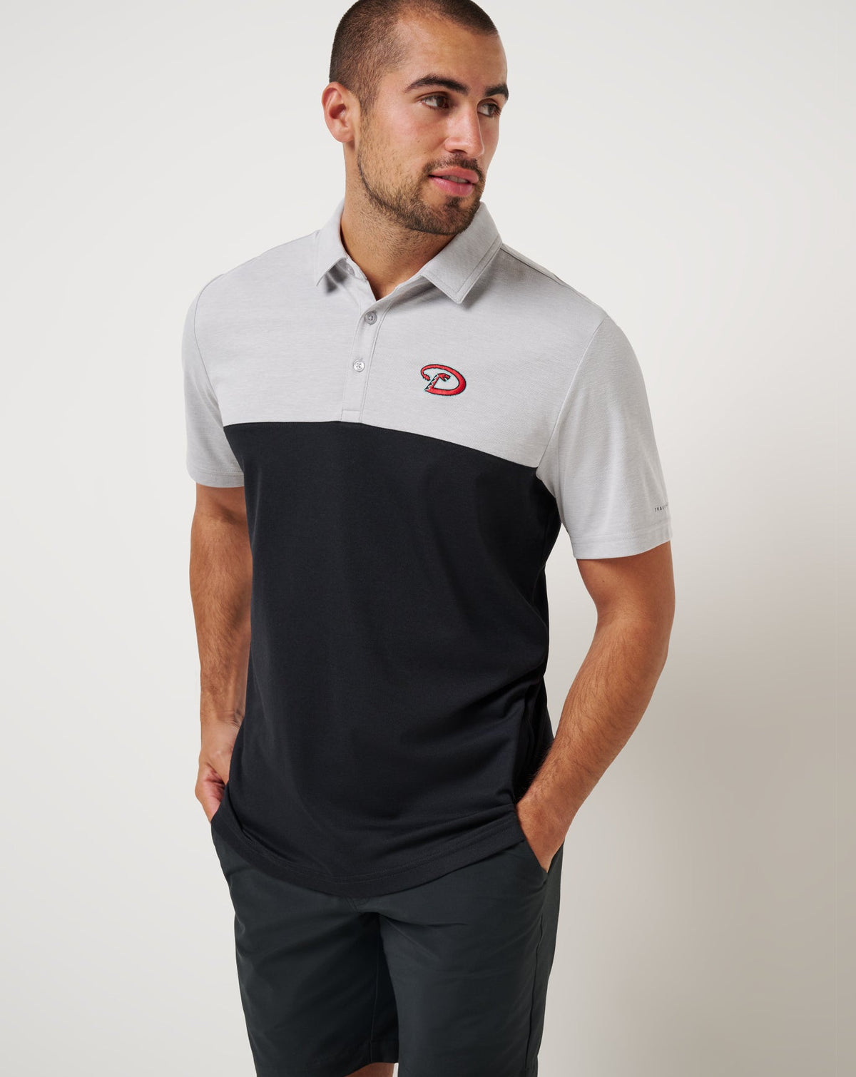 Arizona Diamondbacks Home Run Leader Polo Heather Grey/Black | Travis Mathew