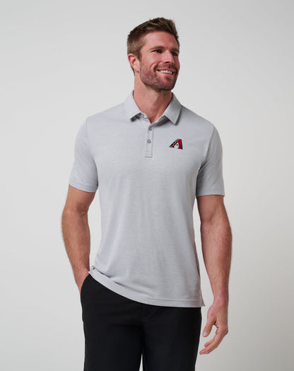 Arizona Diamondbacks Playoff Pitch Polo Heather Grey | Travis Mathew