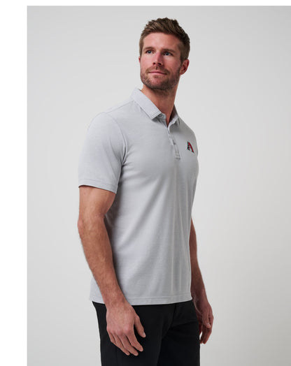 Arizona Diamondbacks Playoff Pitch Polo Heather Grey | Travis Mathew