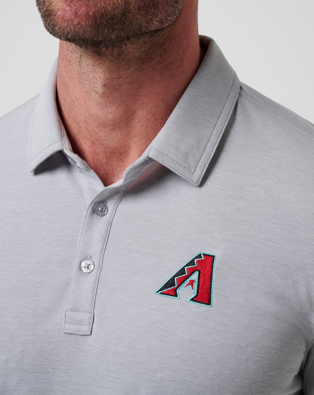 Arizona Diamondbacks Playoff Pitch Polo Heather Grey | Travis Mathew