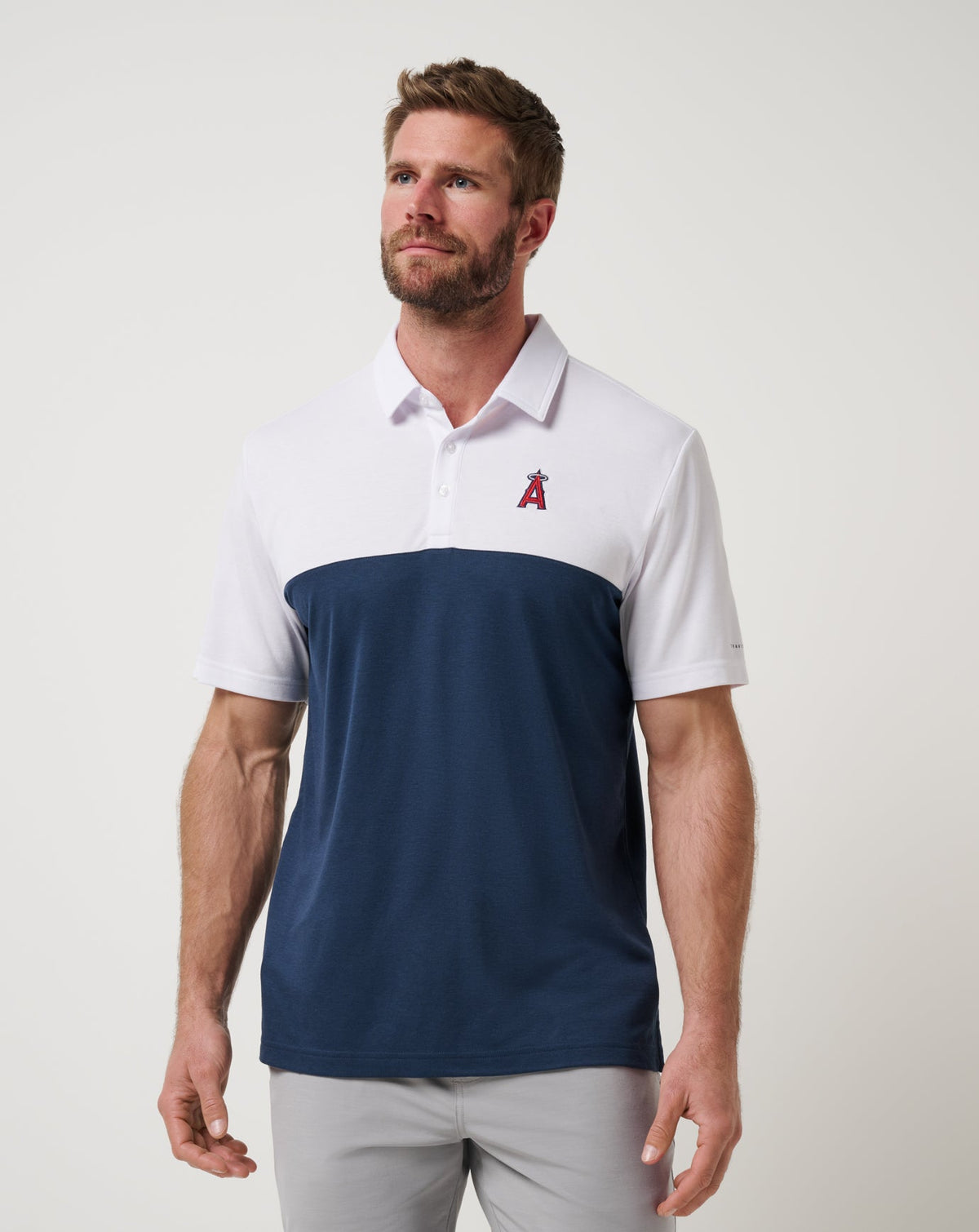 Los Angeles Angels Home Run Leader Polo White/Navy | Travis Mathew