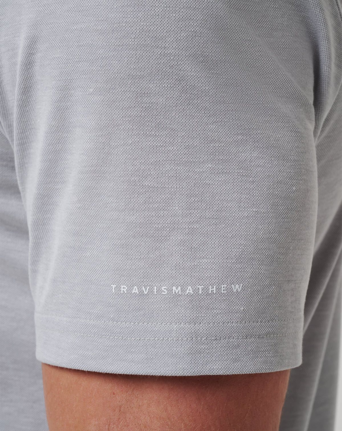 Chicago Cubs Playoff Pitch Polo Heather Grey | Travis Mathew