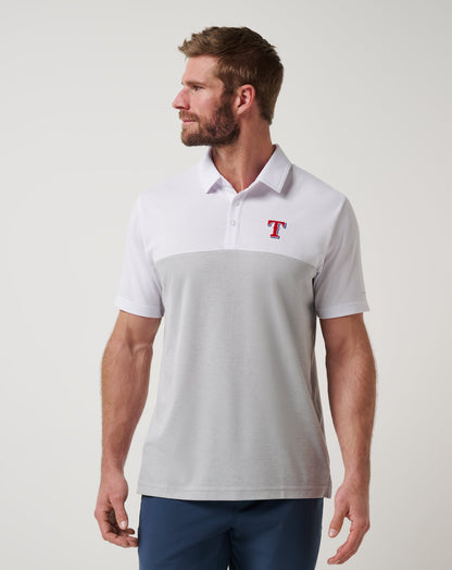 Texas Rangers Home Run Leader Polo White/Heather Grey | Travis Mathew