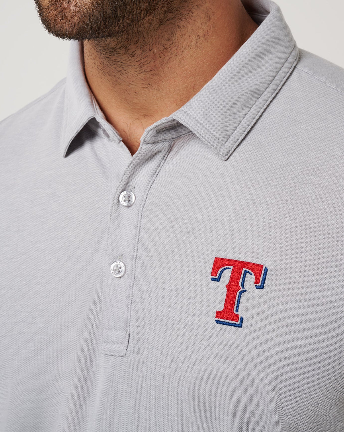 Texas Rangers Playoff Pitch Polo Heather Grey | Travis Mathew