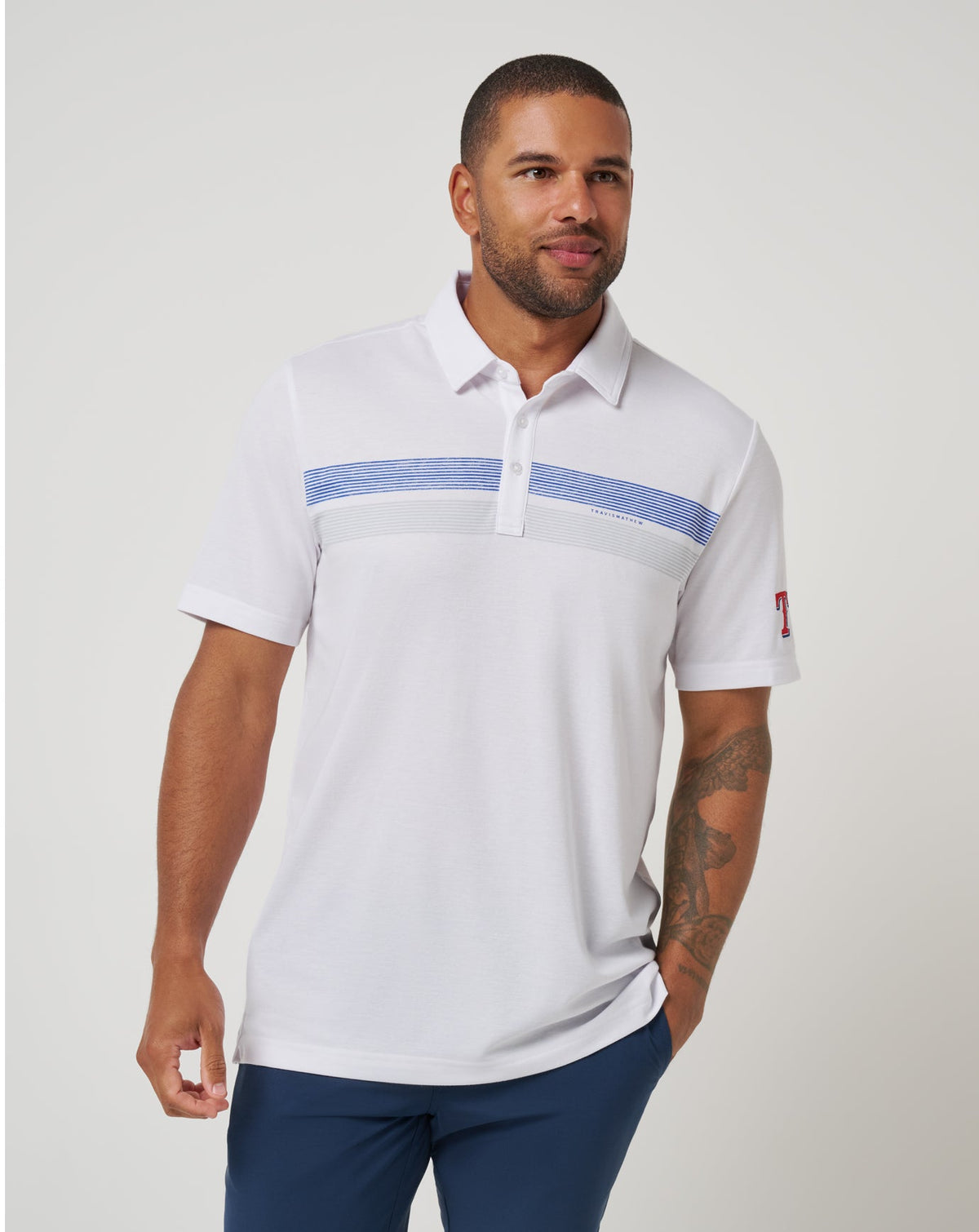 Texas Rangers Top Recruit Polo White | Travis Mathew