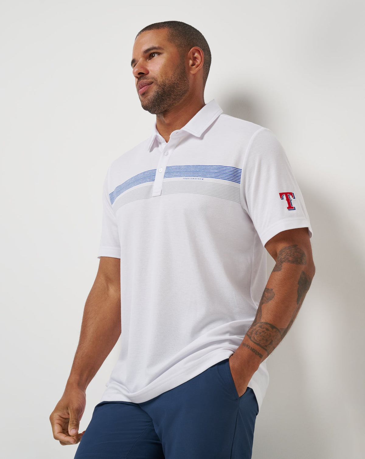 Texas Rangers Top Recruit Polo White | Travis Mathew