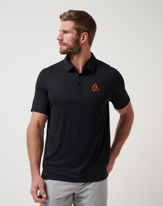 Baltimore Orioles Playoff Pitch Polo Black | Travis Mathew