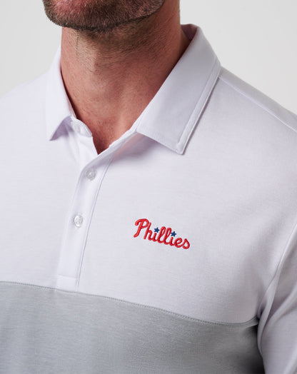 Philadelphia Phillies Home Run Leader Polo White/Heather Grey | Travis Mathew