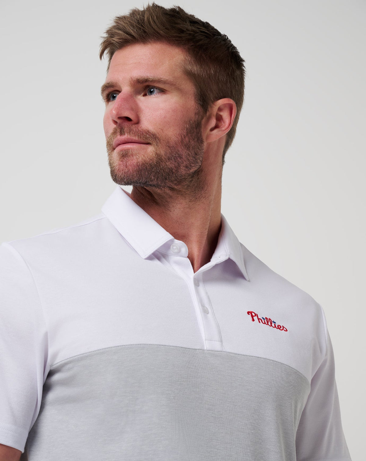 Philadelphia Phillies Home Run Leader Polo White/Heather Grey | Travis Mathew