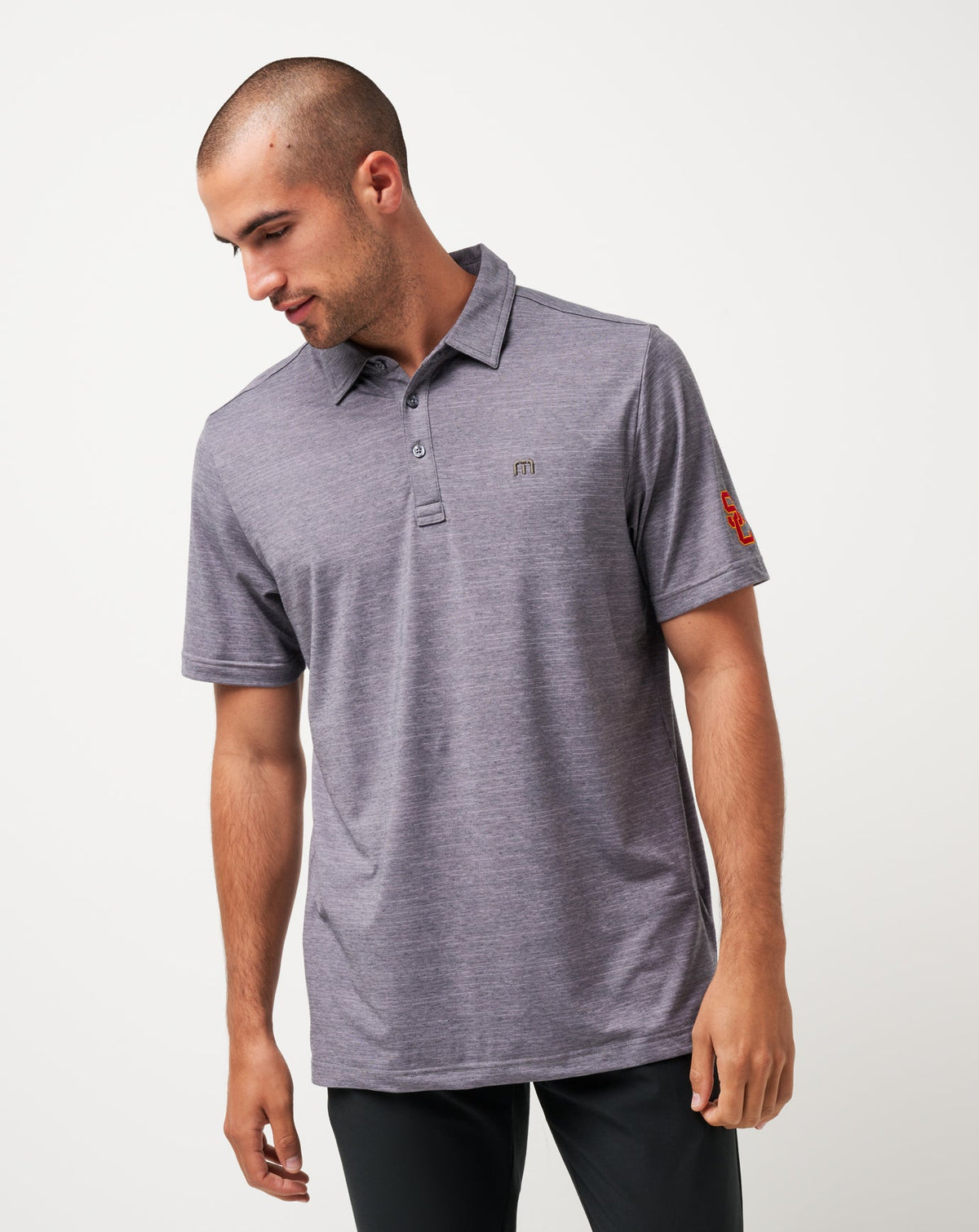 USC The Heater Polo Heather Microchip | Travis Mathew