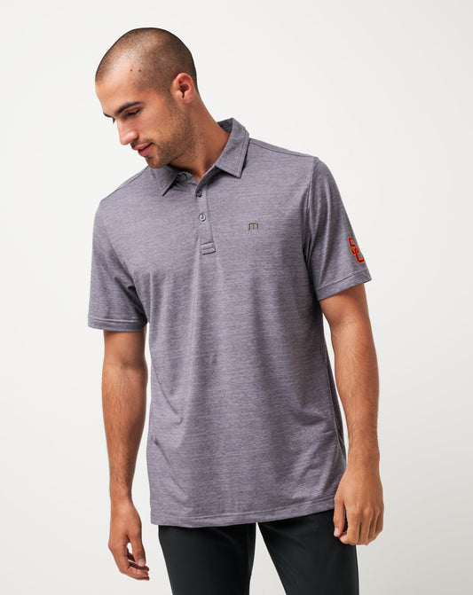 USC The Heater Polo Heather Microchip | Travis Mathew