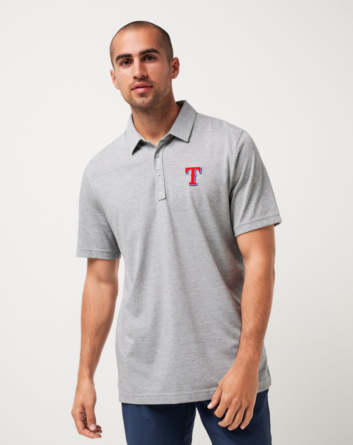 Texas Rangers The Zinna Polo Heather Grey | Travis Mathew