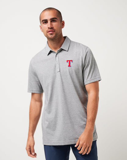 Texas Rangers The Zinna Polo Heather Grey | Travis Mathew