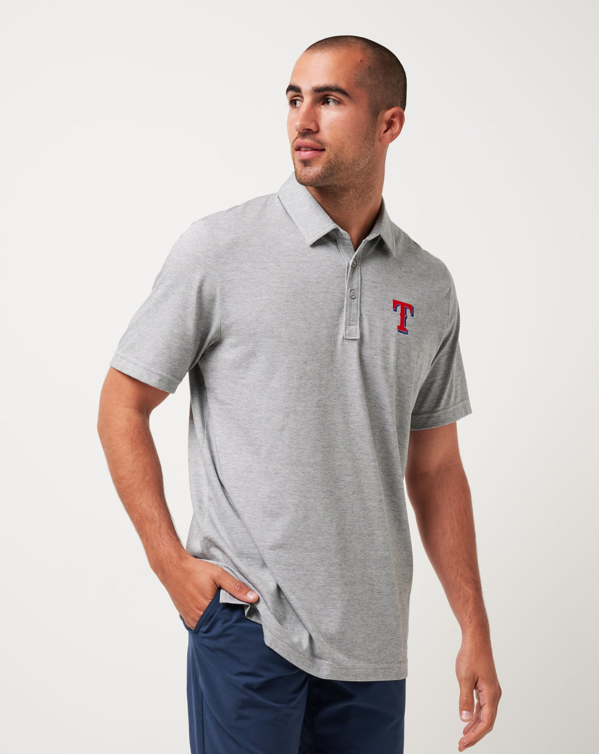 Texas Rangers The Zinna Polo Heather Grey | Travis Mathew