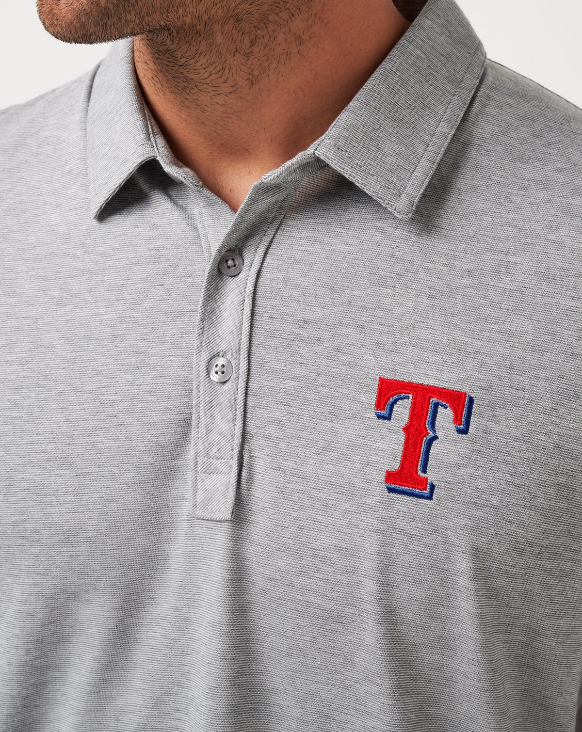 Texas Rangers The Zinna Polo Heather Grey | Travis Mathew