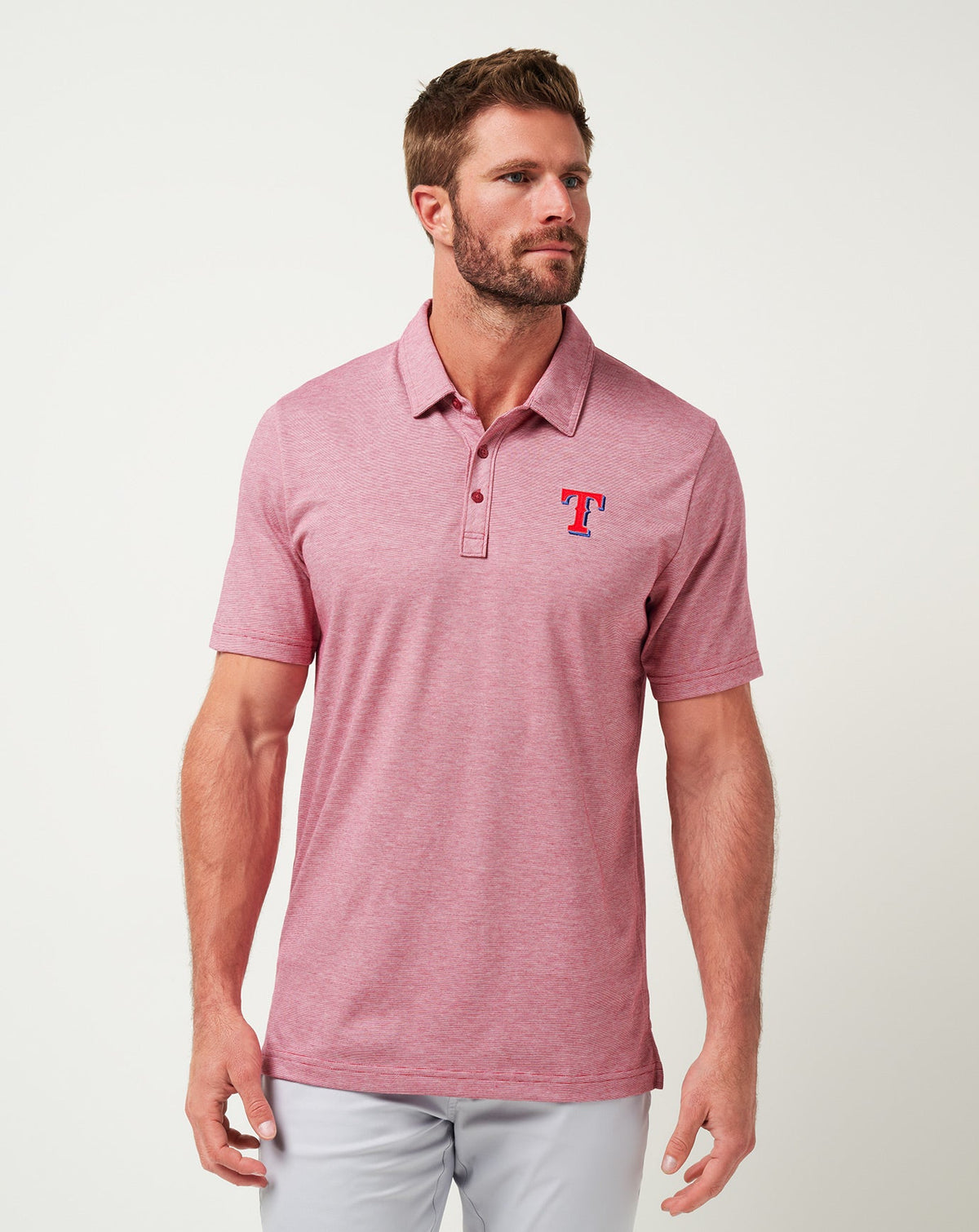 Texas Rangers The Zinna Polo Heather Cardinal | Travis Mathew